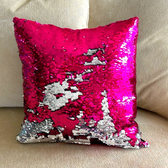 SEQUIN SQUARE DECORATOR PILLOW - Picture 1 of 4